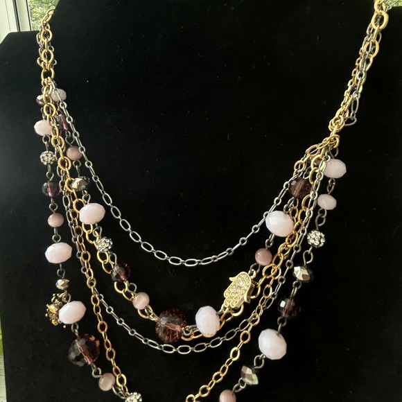 Simply Vera Multi Chain Statement Necklace - Picture 9 of 11